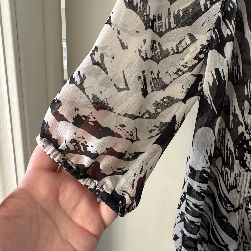 Express Semi-Sheer V-Neck Top